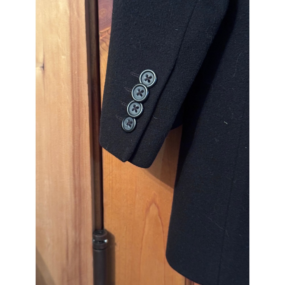 Banana Republic Italian Wool Cashmere Double Breasted Peacoat Men Size L Black - Picture 8 of 8